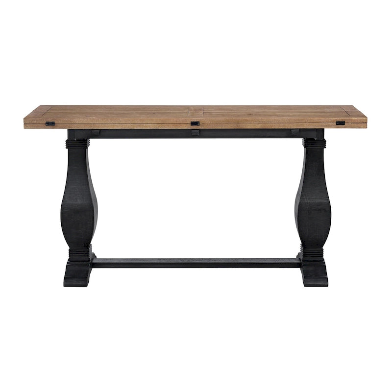 Table console Napa 60 en bois massif avec plateau rabattable pour canapé