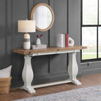 Table console Napa 60 en bois massif avec plateau rabattable pour canapé