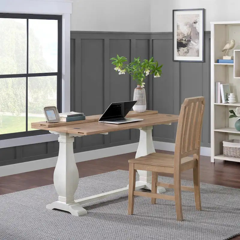 Table console Napa 60 en bois massif avec plateau rabattable pour canapé