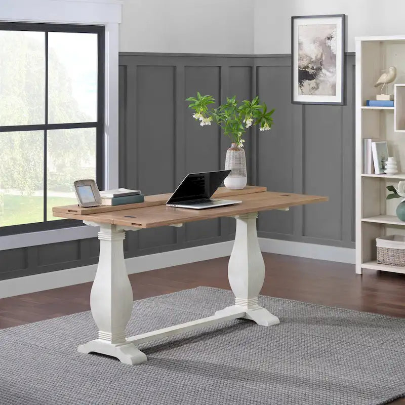 Table console Napa 60 en bois massif avec plateau rabattable pour canapé