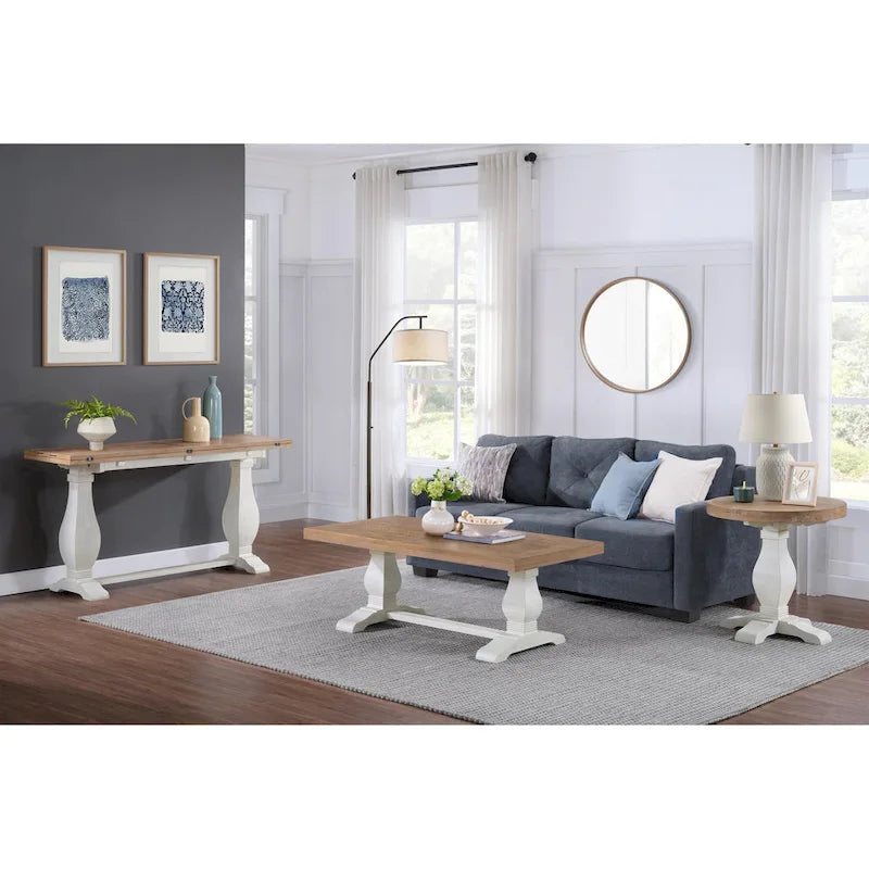 Table console Napa 60 en bois massif avec plateau rabattable pour canapé