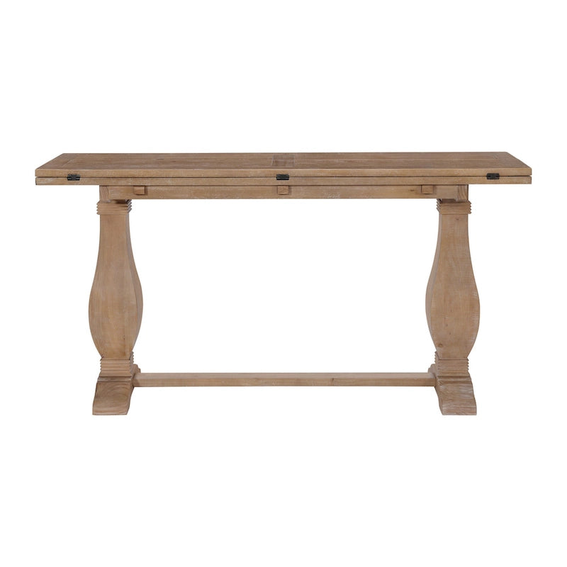 Table console Napa 60 en bois massif avec plateau rabattable pour canapé