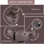 Fauteuil Inclinable de Massage Pivotant Chauffant en Similicuir pour Salon