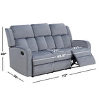 Canapé inclinable en tissu gris-bleu Dale