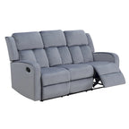 Canapé inclinable en tissu gris-bleu Dale