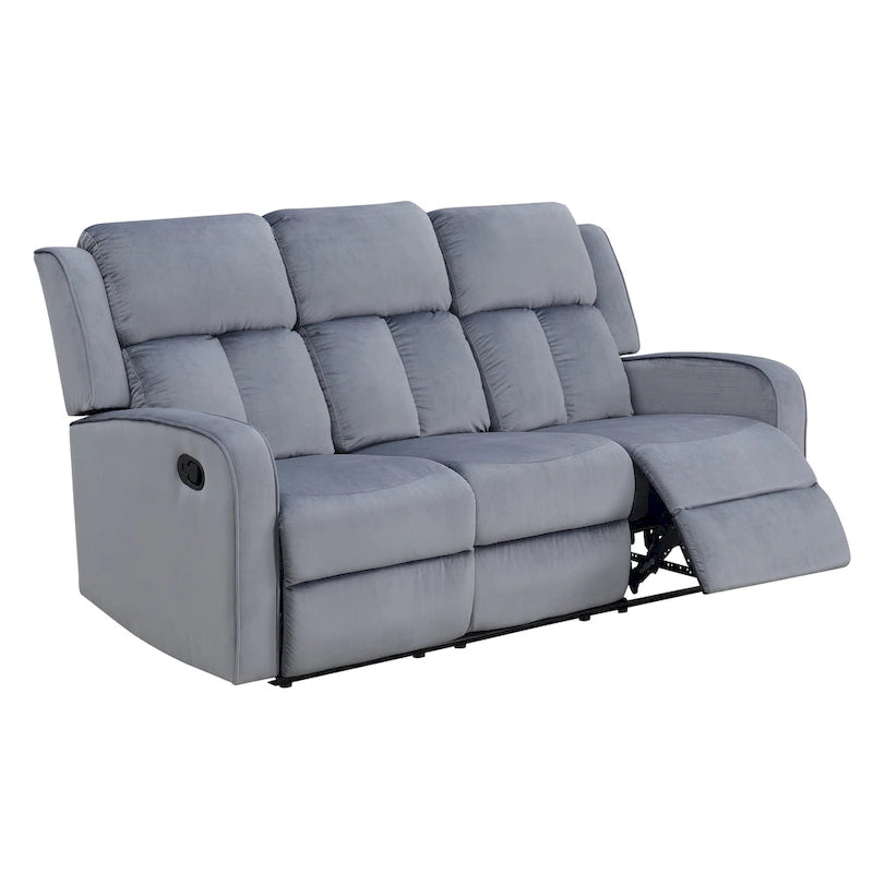 Canapé inclinable en tissu gris-bleu Dale