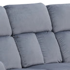 Canapé inclinable en tissu gris-bleu Dale