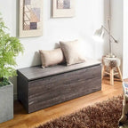 Banc de rangement Dean Farmhouse gris rustique