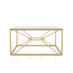 Table basse Glam en acier et verre de 35 pouces, revêtement doré
