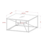 Table basse Glam en acier et verre de 35 pouces, revêtement doré