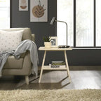 Table d'appoint en bois avec étagère, style moderne du milieu du siècle