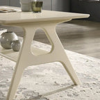 Table d'appoint en bois avec étagère, style moderne du milieu du siècle