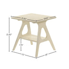 Table d'appoint en bois avec étagère, style moderne du milieu du siècle
