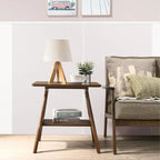 Table d'appoint en bois avec étagère, style moderne du milieu du siècle