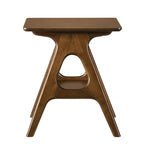 Table d'appoint en bois avec étagère, style moderne du milieu du siècle