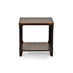 Table d'appoint carrée rustique en bois massif et fer