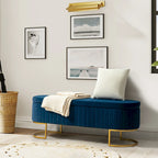 Banc de rangement capitonné moderne avec repose-pieds à couvercle relevable