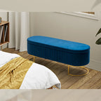 Banc de rangement capitonné moderne avec repose-pieds à couvercle relevable
