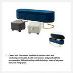 Banc de rangement capitonné moderne avec repose-pieds à couvercle relevable