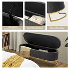 Banc de rangement capitonné moderne avec repose-pieds à couvercle relevable