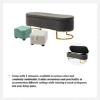 Banc de rangement capitonné moderne avec repose-pieds à couvercle relevable