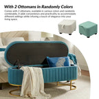 Banc de rangement capitonné moderne avec repose-pieds à couvercle relevable