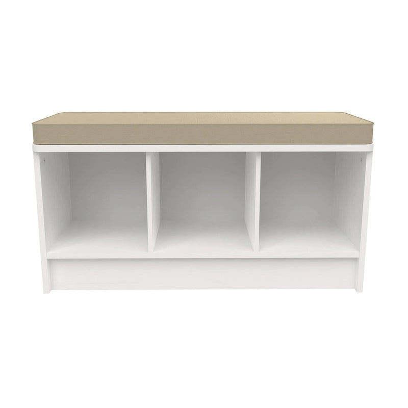 Banc de rangement 3 cubes avec coussin beige