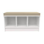 Banc de rangement 3 cubes avec coussin beige