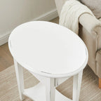 Table d'appoint ovale en bois dur