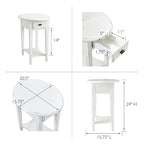 Table d'appoint ovale en bois dur