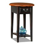 Table d'appoint ovale en bois dur