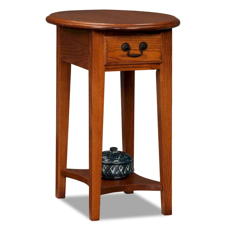 Table d'appoint ovale en bois dur