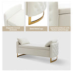Banc de rangement capitonné Robert avec plateau relevable
