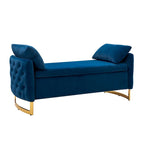 Banc de rangement capitonné Robert avec plateau relevable
