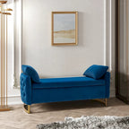Banc de rangement capitonné Robert avec plateau relevable