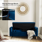 Banc de rangement capitonné Robert avec plateau relevable