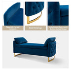 Banc de rangement capitonné Robert avec plateau relevable