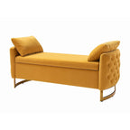 Banc de rangement capitonné Robert avec plateau relevable