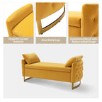 Banc de rangement capitonné Robert avec plateau relevable