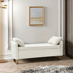 Banc de rangement capitonné Robert avec plateau relevable