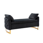Banc de rangement capitonné Robert avec plateau relevable