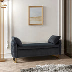 Banc de rangement capitonné Robert avec plateau relevable