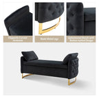 Banc de rangement capitonné Robert avec plateau relevable