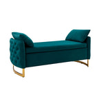Banc de rangement capitonné Robert avec plateau relevable