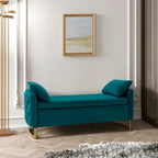 Banc de rangement capitonné Robert avec plateau relevable