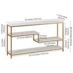 Console rectangulaire de 140 cm de large avec plateau en faux marbre