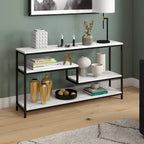 Console rectangulaire de 140 cm de large avec plateau en faux marbre