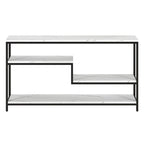 Console rectangulaire de 140 cm de large avec plateau en faux marbre