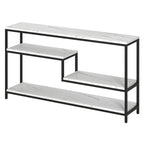 Console rectangulaire de 140 cm de large avec plateau en faux marbre
