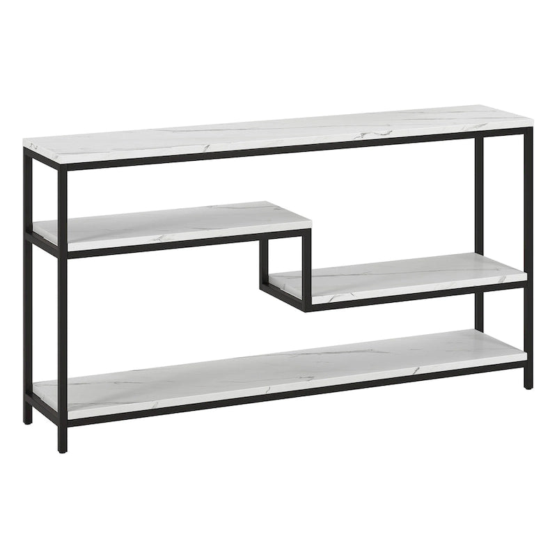 Console rectangulaire de 140 cm de large avec plateau en faux marbre